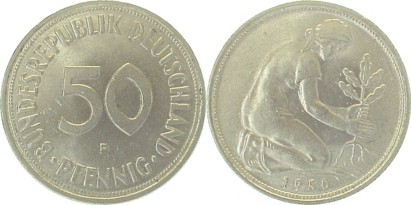 38450F~1.2 50 Pfennig  1950F bfr J 384  