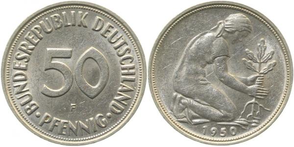 38450F~1.5 50 Pfennig  1950F f.bfr J 384  