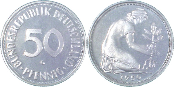 38450G~0.0 50 Pfennig  1950G PP 9000 Exemplare  J 384  