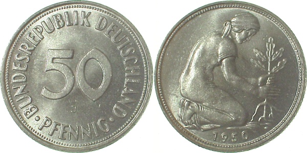 38450J~1.0 50 Pfennig  1950J stgl!!! J 384  