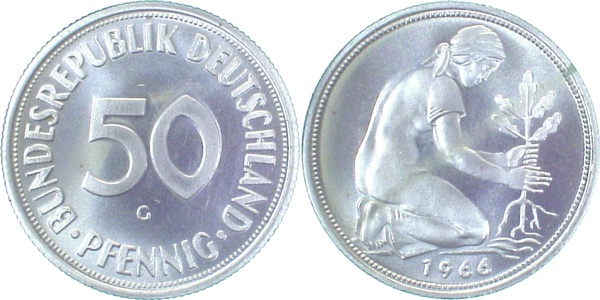 38466G~0.0 50 Pfennig  1966G PP 3070 Exemplare  J 384  