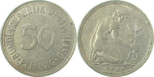 38466J~1.8 50 Pfennig  1966J vz+ J 384  