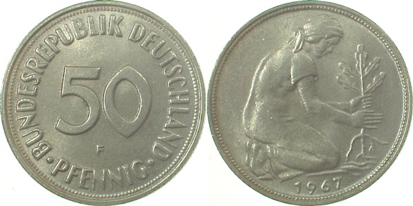38467F~1.5 50 Pfennig  1967F f.bfr J 384  