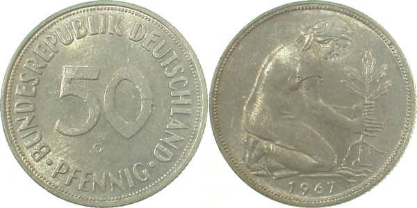 38467G~1.2 50 Pfennig  1967G bfr J 384  