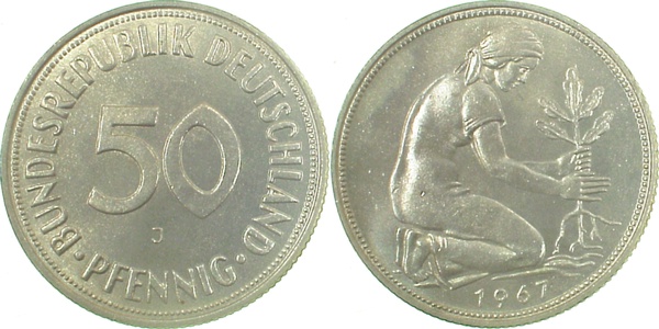 38467J~1.1 50 Pfennig  1967J bfr/stgl J 384  