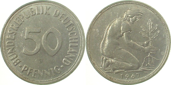 38467J~2.0 50 Pfennig  1967J vz J 384  