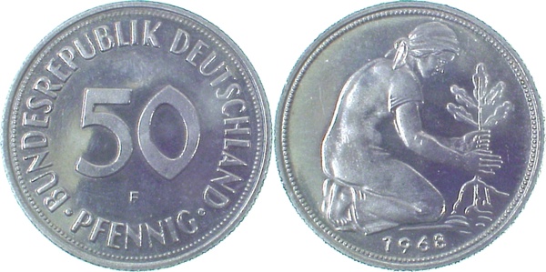 38468F~0.0 50 Pfennig  1968F PP 3100 Exemplare  J 384  