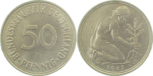 38468J~2.0 50 Pfennig  1968J vz J 384  