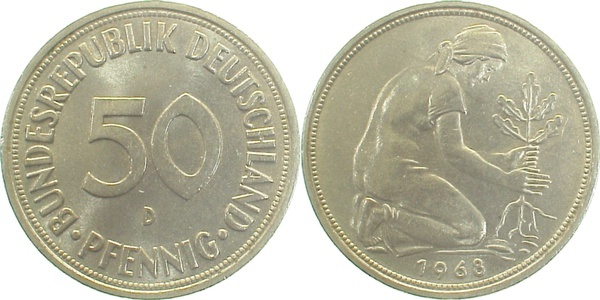 38468D~1.5 50 Pfennig  1968D f.bfr. J 384  