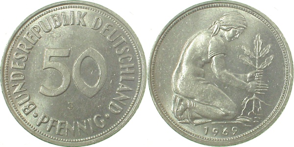 38469J~1.1 50 Pfennig  1969J bfr/stgl J 384  