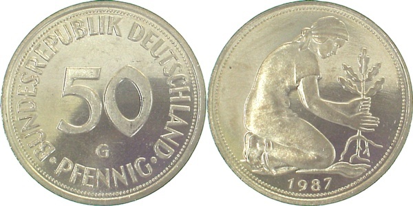 38487G~1.0 50 Pfennig  1987G stgl J 384  