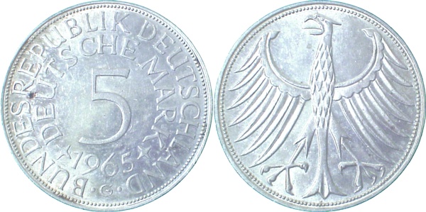 38765G~2.0LP   1965G vz Licht.Prägung!! J 387  