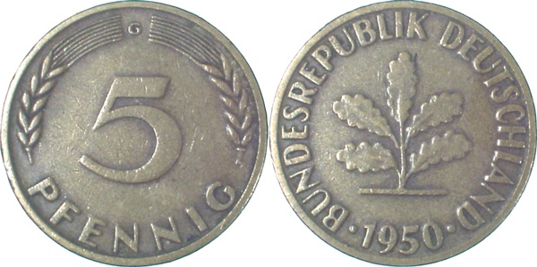 EPA-C11 5 Pfennig  1950G ss NGB 7.5  