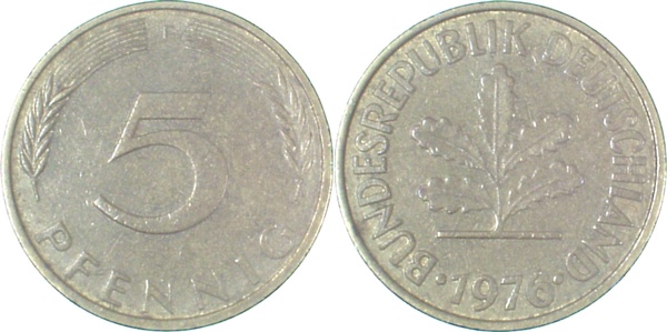 EPA-C67 5 Pfennig  1976F ss NGB-50.1  