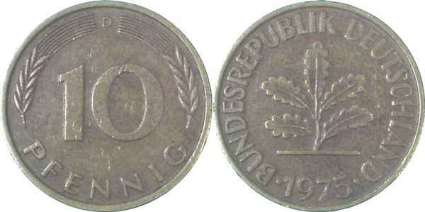 EPA-D37 10 Pfennig  1975D ss NGB 45.1  