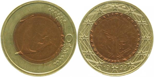 F48899-~1.5Fr 1 Euro 1999 mit   Pille !!!! Archiv F. J 488  