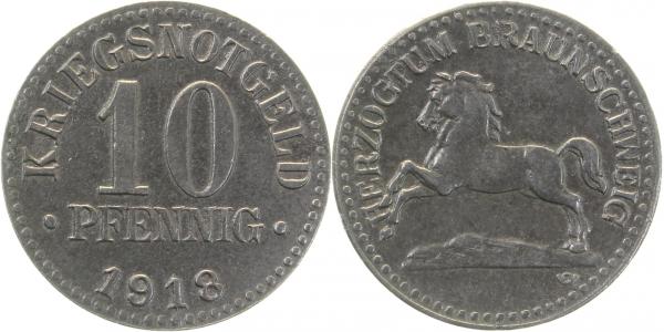 JN03a18-~2.2 10 Pfennig Braunschweig 1918 f.vz JN03a  