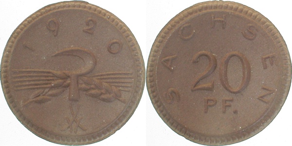 JN5320-1.2 20Pfennig  1920 Sachsen JN53  