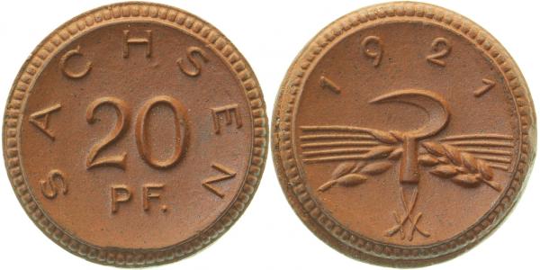JN5321-~1.2 20Pfennig  Sachsen 1921 prfr JN 53  