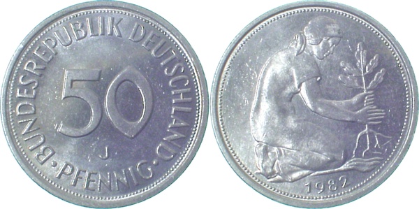 LP38482J1.2 50 Pfennig  82J Licht.Prägung bfr!! J 384  