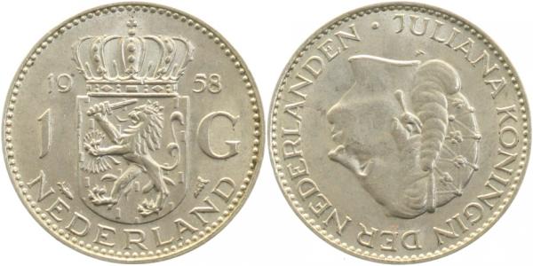 NL-1.0-58a 1 Gld. Niederlande 1958 unc. NL-1.0  