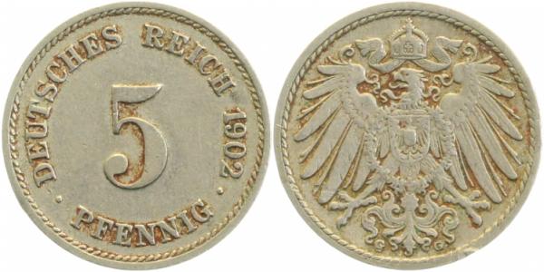 P01212F3.0 5 Pfennig  12F 1+2 auseinander ss J 012  