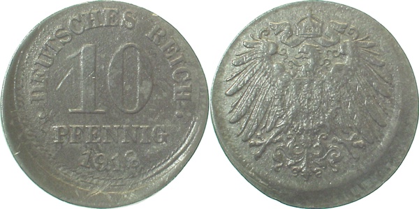 P29918-2.2 10 Pfennig  1918 D10 vz- J 299  