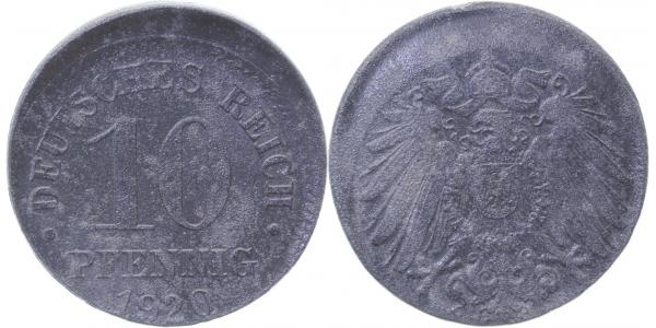 P29920-2.2 10 Pfennig  1920 D10 f.vz J 299  