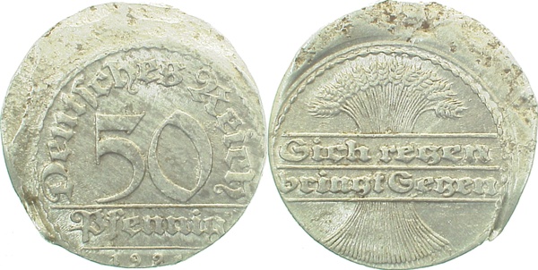 P30121-3.5 50 Pfennig  1921 o.Mzz. D25 s/ss J 301  