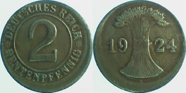 P30724E3.0 2 Pfennig  24E D15 ss J 307  