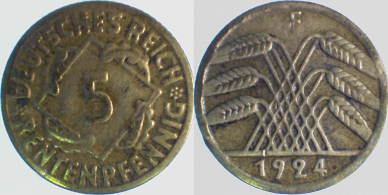 P30824F3.0a 5 Pfennig  24F verst.MZ J 308  