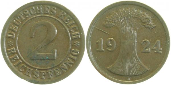 P31424J2.2 2 Pfennig  24J St.Riß/19 doppelt! J 314  