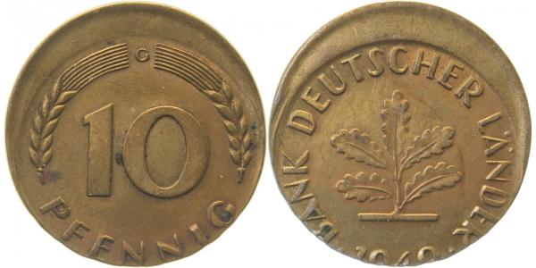 P37849G2.0 10 Pfennig  1949G VZ  D15 J 378  