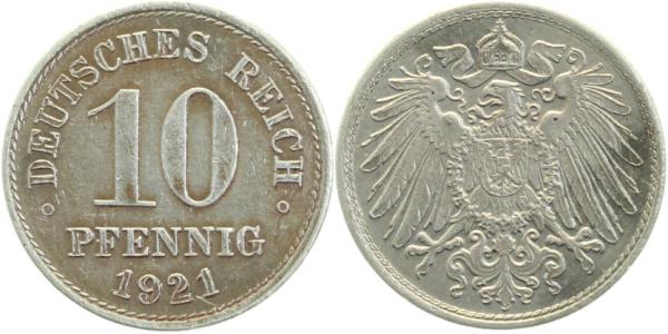 PROB299d 10 Pfennig  Probe 1921 Fe Sch. 299M10  