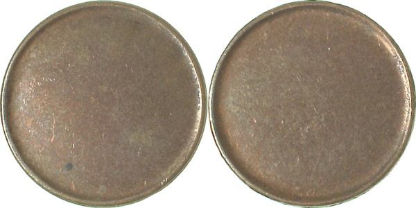 ROH381 2 Pfennig  Rohling Eisen cu-platt. J 381  