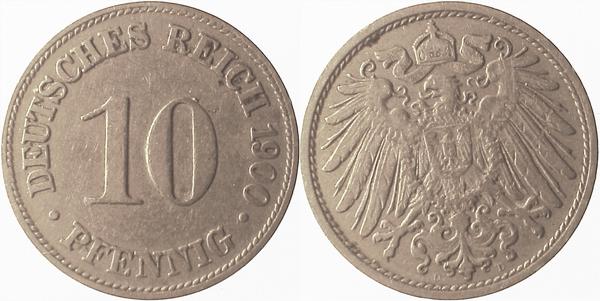 S013n00D3.0 10 Pfennig  1900D ca. S335 J 013  