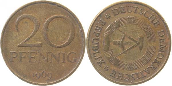 S1511a69-3.0e 20Pfennig DDR 1969 ca.S90 ss J1511a  