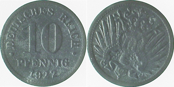 S29922-2.5 10 Pfennig  1922 S200 ss/vz!!! J 299  