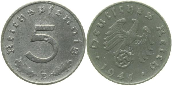 S37041E2.0 5 Pfennig  1941E S30 vz J 370  