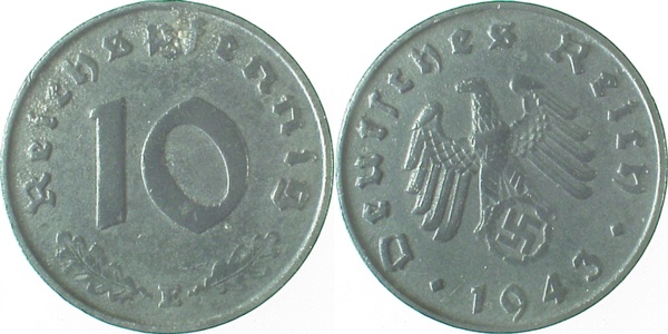 S37143E3.0 10 Pfennig  1943E S345 ss J 371  