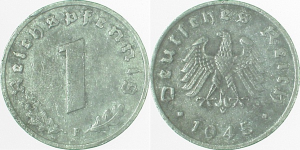 S373b45F3.0 1 Pfennig  1945F ca. S345 J 373b  