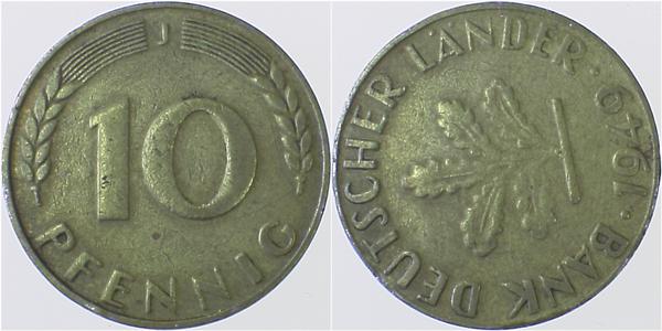 S37849J3.0 10 Pfennig  1949J ca. S240 selten J 378  