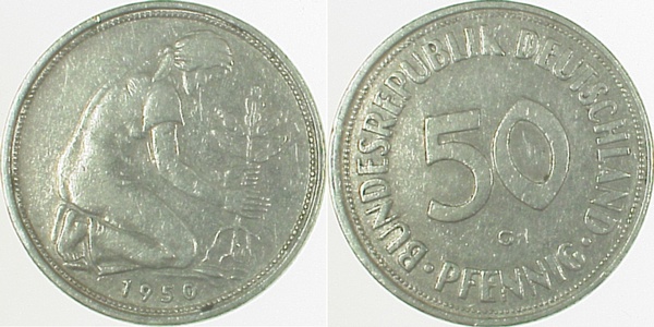 S38450G3.0d 50 Pfennig  1950G SS S20 J 384  
