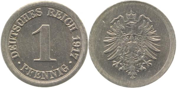 U30017-2.0 1Pfennig  1917 o.Mzz /Probe   vz J 300  