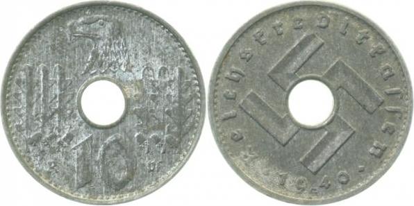 JN61940G~1.5 10 Pfennig  1940G Reikr.Kasse f.prfr JN 619  