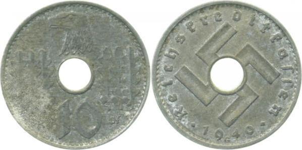 JN61940G~2.0 10 Pfennig  1940G Reikr.Kasse vz JN 619  