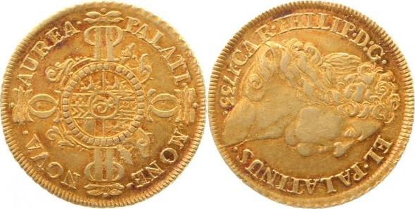 Kar-1733-2.0-GG-PAT 1 Karolin 1733 vz schöne Goldpatina, RR Auct. 321 Eur-5.000 zzgl Fb 2029  