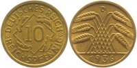 d 31736D~1.5a 10 Pfennig 1936D f.prfr Erstabschlag (EA)! !!! J 317