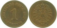 d 1 Pf 00187D~1.8v 1 Pfennig 1887D vz+ 7 deutlich doppelt !!! J 001