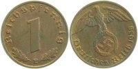 d 1 Pf 36138E~2.0a 1 Pfennig 1938E vz/leichte St.Dreh J 361
